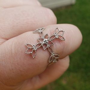 Sterling Silver Cross Ring Sz 9